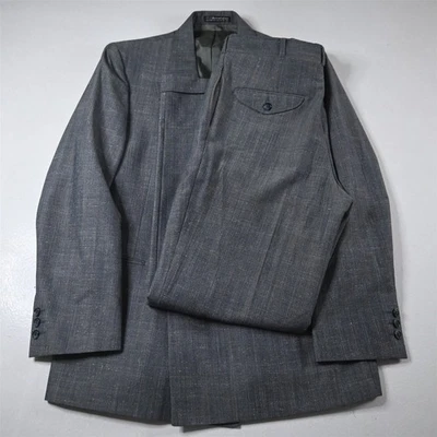 De Colección Hecho en EE. UU. Doble Pecho 42R 32x32 Azul Slub Hombres Chaqueta Pantalones Traje Foto 1 de 4