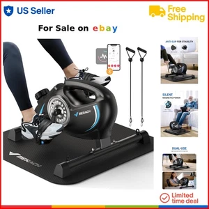 Under Desk Bike Pedal Exerciser Alloy Steel Compact with LCD Display Resistance - Picture 1 of 8