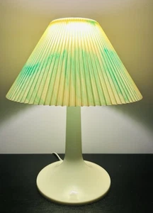 Vintage 1973 Rarität Gilbert Softlite plissierter Marmor grün/ylw Lampe Kunststoff MCM Tulpe USA - Bild 1 von 19