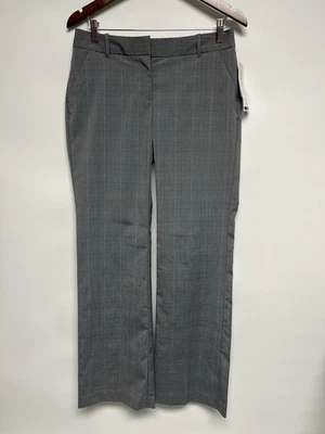 NUEVO CON ETIQUETAS Y2K Gris Vestido a Cuadros Pantalones Flojos Talla 4 Carrera Oficina Academia Acampanado Preppy Foto 1 de 4