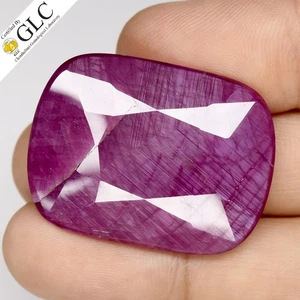 π GLC CERTIFIED Huge! 98.33ct Cushion Natural Purplish Red Ruby - Unheated, Gem - Picture 1 of 5