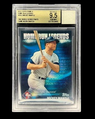 Mickey Mantle Jersey Fusion Legacy Game Used Beckett 9.5 1961 WS GAME WORN RARE! - Image 1 of 3