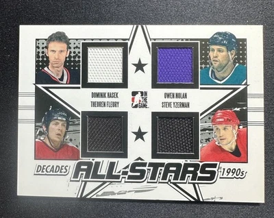 2013 ITG Decades 1990s All-Stars Jerseys Black /95 Dominik Hasek Owen Nolan HOF - Image 1 of 2