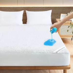 Mattress Protector Soft Terry Waterproof Mattress Cover Sheets Pad All Sizes - Picture 1 of 22