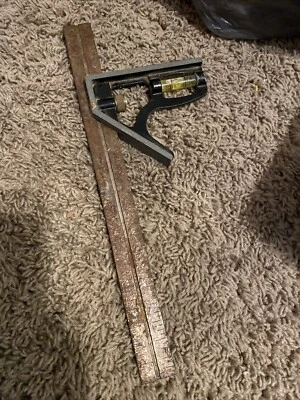 Combinación Cuadrada 12" Regla Construida Escriba y Nivel De Colección Foto 1 de 2