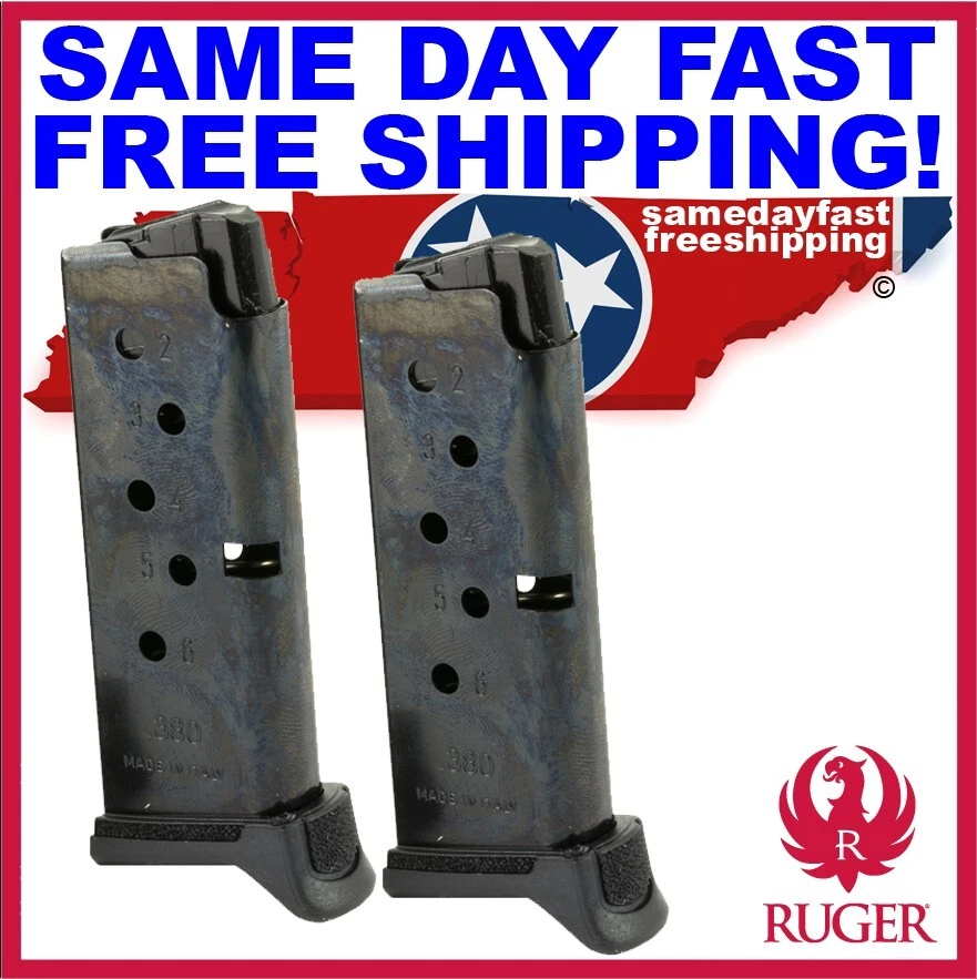 Ruger LCP II 380ACP 6Rd Factory Mag Value 2-Pack-90644 SAME DAY FAST FREE SHIP - Image 1 of 1