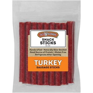 Turkey Sausage Snack Sticks Naturally Smoked Ready to Eat High Protein Lo - Picture 1 of 6
