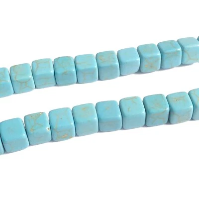Howlith Perlen Würfel 6 mm türkis ca. 60 Stück Halbedelstein nenad-design E162 - Bild 1 von 4