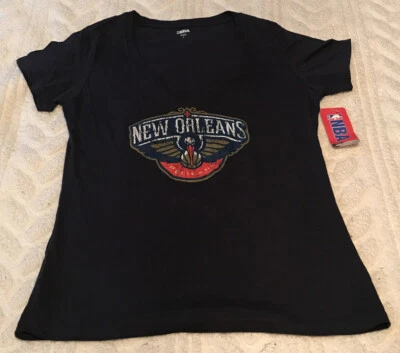 Camisa New Orleans Pelicans cuello en V para mujer azul medio NBA NUEVA CON ETIQUETAS Foto 1 de 4