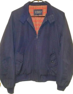 Giacca vintage Turnbull & Ashley uomo taglia 38 blu zip davanti fodera rossa a quadri  - Foto 1 di 10