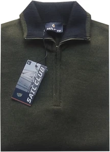 MAGLIA UOMO lana rasata M L XL XXL XXXL maglione collo zip militare SAIL CLUB - Picture 1 of 1