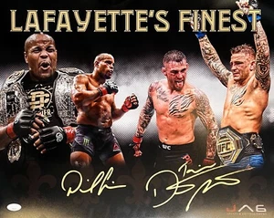 Daniel Cormier Dustin Poirier autographed signed inscribed 16x20 photo UFC JSA - Picture 1 of 3