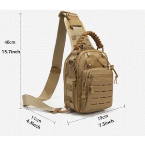 Tactical Chest Bag Sling Outdoor Shoulder Pack Cross Body Backpack Travel Molle - Picture 1 of 18