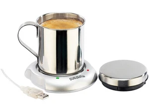 Chauffe-tasse USB avec tasse en acier - Pearl - Photo 1/3