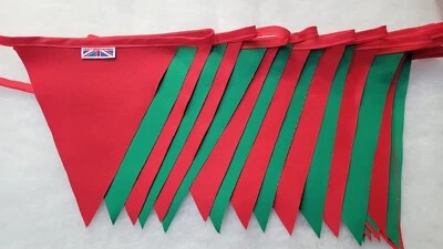 Bunting de Navidad ** rojo y verde festivo ** Hecho en el Reino Unido **  Foto 1 de 3