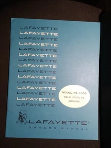 Lafayette PA-100B Owners Manual Solid State PA Amplifier Original - Picture 1 of 3