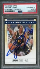 2011-12 NBA Hoops #232 Jeremy Evans Signed Card AUTO PSA Slabbed Jazz