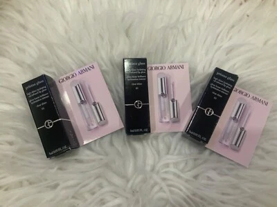 3 X Giorgio Armani Prisma Glass Lip Gloss In 01 Clear Shine 1ml Travel Size NIB - Image 1 of 3