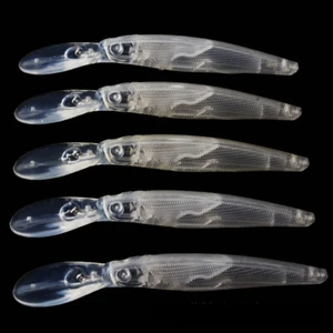 10Pcs Minnow Fishing Lures 12CM/8.6G Unpainted Transparent Fishing Tackle - Picture 1 of 5