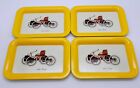 Set of 4 - Ohio Art Co Small 6.5" x 4.5" Yellow 1896 Ford Metal Tin Tray USA