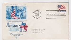 TurtlesTradingPost- Flag over Whitehouse- 1963- #1208 FDC Artcraft Cachet - Picture 1 of 1