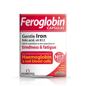 Vitabiotics Feroglobin B12 Slow Release Capsules 30 - Iron Vitamin B12 UK - Picture 1 of 4