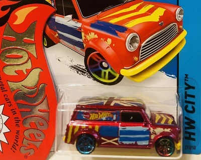 Hot Wheels HW City (2013) Red '67 Austin Mini Van Toy 27/250 🔥🔥🔥 - Image 1 of 2
