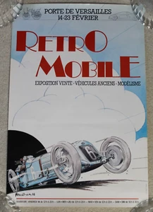 Original Vintage Retro Mobile Poster 1986 Paris Automobile Show. Perfect! - Picture 1 of 9