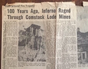 INFERNO RAGED THROUGH COMSTOCK LODE MINES - PERIÓDICO ESTATAL NEVADA 1969 - Imagen 1 de 12