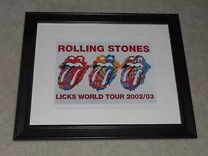 Framed Rolling Stones Live Licks World Tour Poster 2003, 14"x17" - Picture 1 of 1