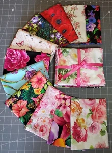 11) Pc Floral, Flower, Flowers Fat Quarter Fabric Bundle•100%Cotton•18"x22" Each - Picture 1 of 3