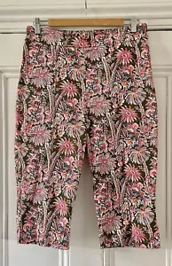 Liberty of London Women’s Pink Orange & Green Floral Capri Trousers UK 12 EU 40 - Picture 1 of 15