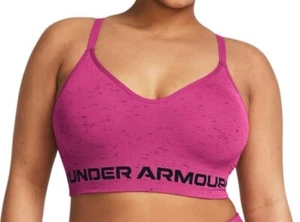 UNDER ARMOUR Sports Bra SeamlessCompression Low Long Line Pink/ Black Sz XS NWT - Picture 1 of 10