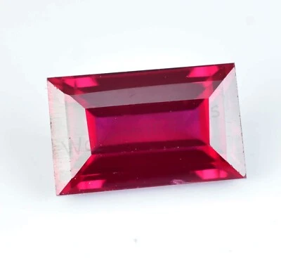 5.70 Ct Natural Blood Red Ruby Baguette Certified Mozambique Stunning Gemstone - Image 1 of 4