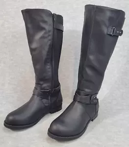Botas de equitación Lane Bryant para mujer talla 9W negras suela de goma a media pantorrilla NUEVAS - Imagen 1 de 13