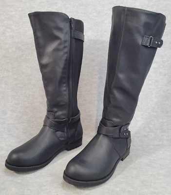 Botas de equitación Lane Bryant para mujer talla 9W negras suela de goma a media pantorrilla NUEVAS Foto 1 de 4