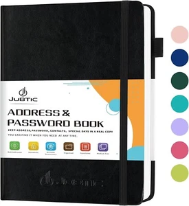 Address Book with Alphabetical Tabs Hardcover Password Keeper and Telephone Book - Picture 1 of 6