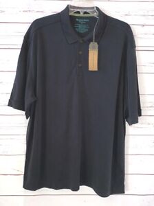 NWT TOMMY BAHAMA Size XL Island Soft Black Short Sleeve Polo Shirt Modal Blend