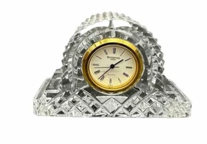 Waterford Small Crystal Quartz Mantle Clock-Mint - Picture 1 of 7