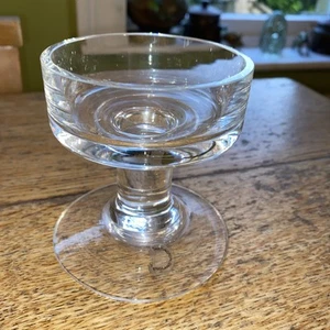 Vintage Early 90s Handsome Dartington Crystal Pillar Candle Holder - Picture 1 of 4