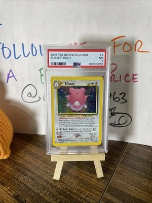 💎 2001 NEO REVELATION BLISSEY UNLIMITED “DOUBLE HOLO” ERROR,PSA  7 💎 - Image 1 of 4