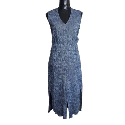 ZERO + MARIA CORNEJO платье размер 8 темно-синий белый Midi V шеи повседневный 100% хлопок - Изображение 1 из 4