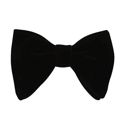 Pajarita de terciopelo de gran tamaño para hombre color liso formal esmoquin preatado grande negro Foto 1 de 4