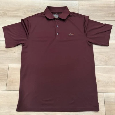 Camisa Polo Greg Norman S Granate Tasso Elba PlayDry Golf Elastizada Cinco Hierro Foto 1 de 4