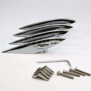 MAZDA RX-8 CORREAS DE GUARDABARROS - CROMADO - TODOS LOS DETALLES DE ALUMINIO ALETAS - JUEGO DE 4 piezas - Imagen 1 de 3