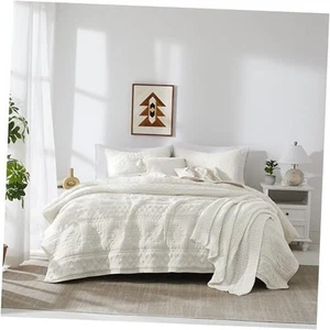 Boho Ivory Quit Size Bedding Sets with 1 Pillow Twin Boho-ivory(yellow Tint) - Picture 1 of 8