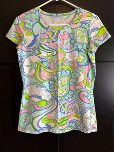 Lilly Pulitzer Pullover Bunt Muschel Kurzarm Bluse Small Coastal - Bild 1 von 7