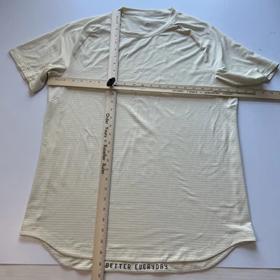 Lululemon Drysense T-Shirt Men's XL Beige Micro Stripe Better Everyday Gym Tee - Image 1 of 4