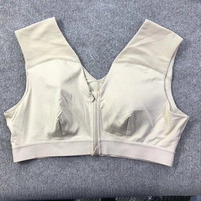 Tommie Copper Shoulder Support Bra Womens 3XL Beige Zip Front Copper Znergy Gym - Image 1 of 4
