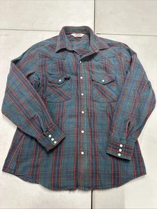 Vintage Dakota Five Brother Flanell Karo Perlen Druckknopf Hemd L Made in USA - Bild 1 von 13